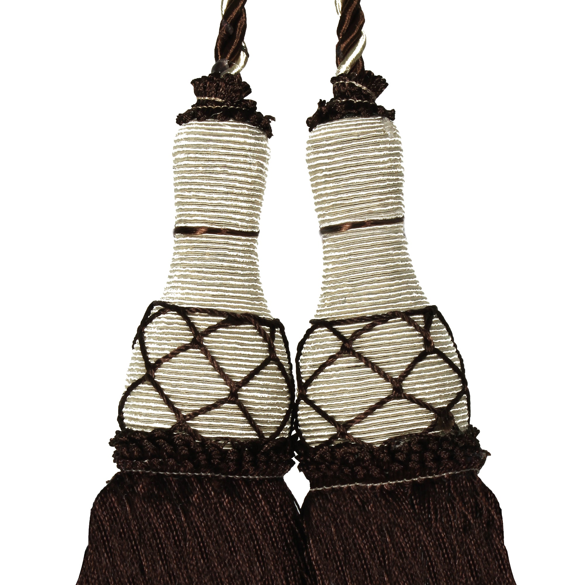 Set Of 4 Home Decorative Braided Tassel Rope Tiebacks