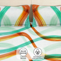 Arena 186 TC Teal Double Size Fitted Bedsheet With 2 Pillow Cover