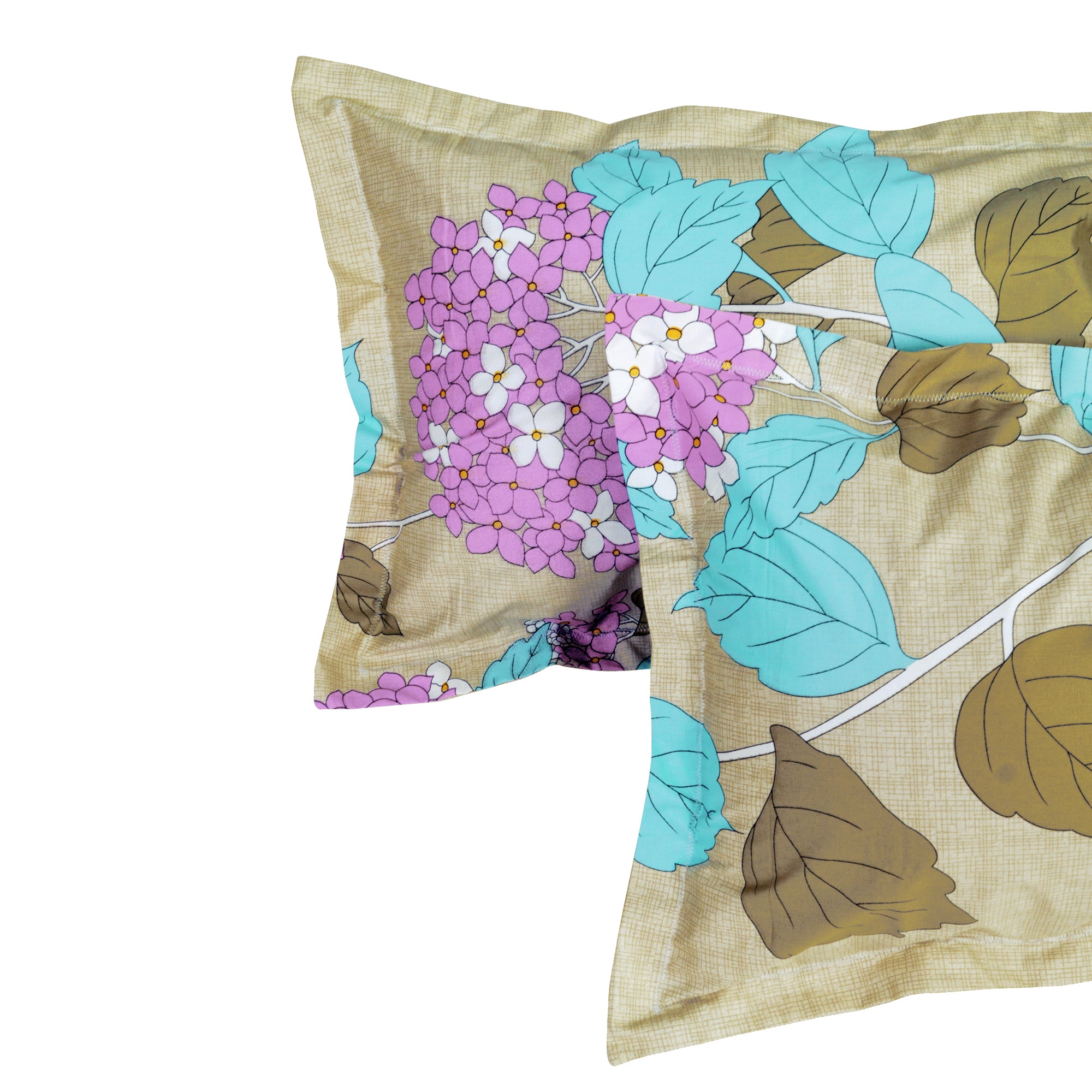 300 TC Light Green Floral 1 King Size Bedsheet With 2 Pillow Cover