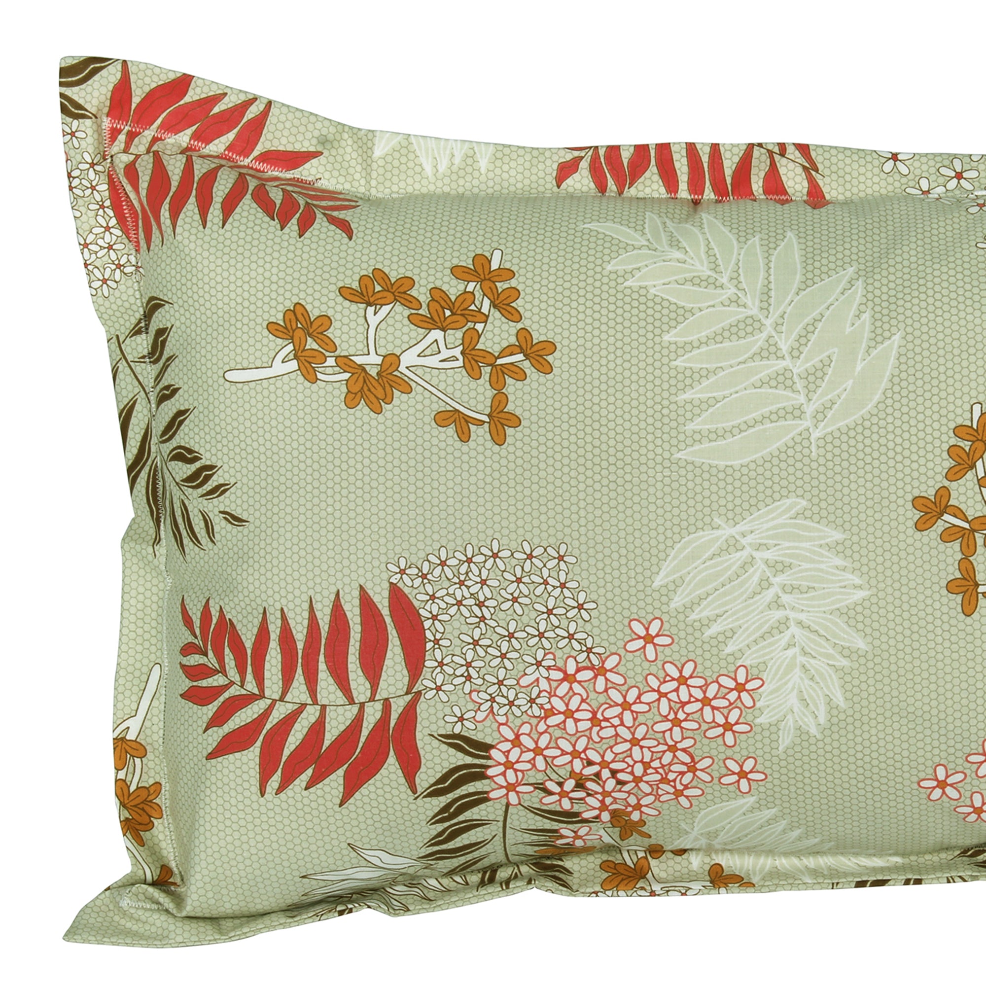 Story@Home 210 TC 100% Cotton Magenta Floral 2 Single Bedsheet Combo with 2 Pillow Covers