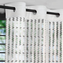 2 Pcs White Aura Sheer Net Polyester Window/Door/Long Door Curtains