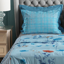 Studio Luxurious 144 TC 100% Cotton Sky Blue Double Bedsheet