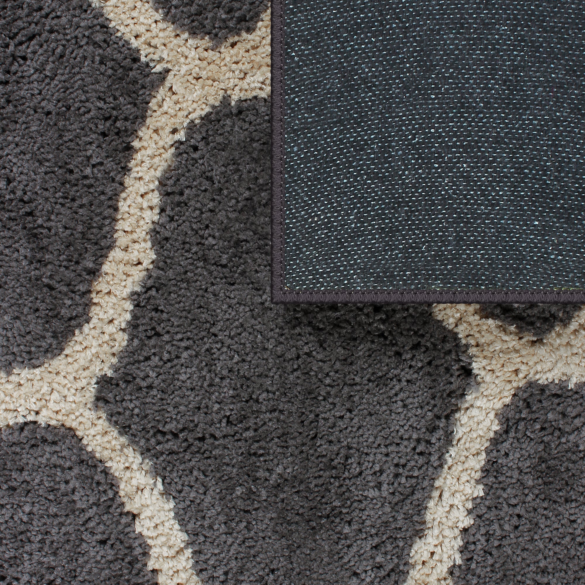 Story@Home Polyester Abstract Grey 1 PC Carpet