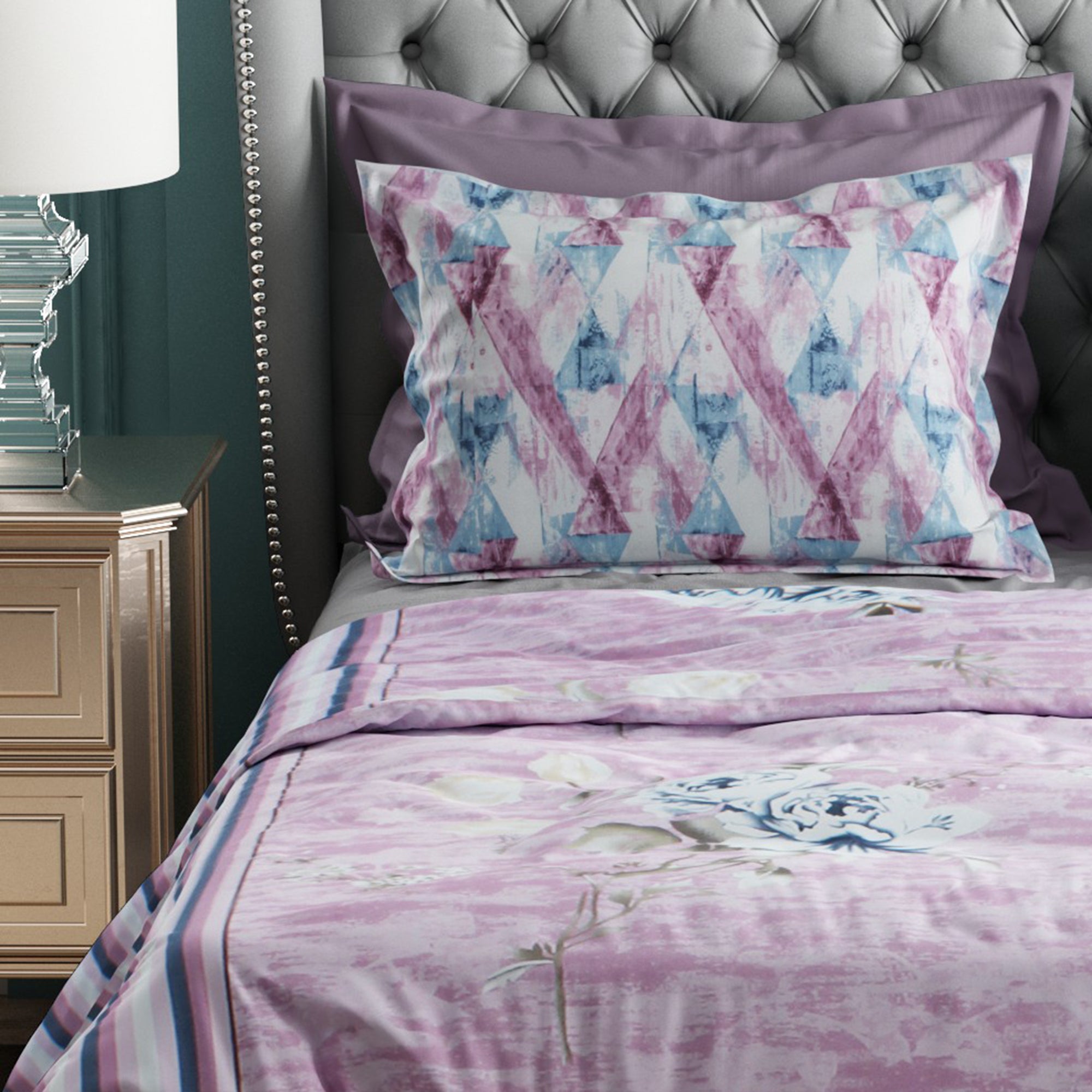 Studio Luxurious 144 TC 100% Cotton Pink Double Bedsheet