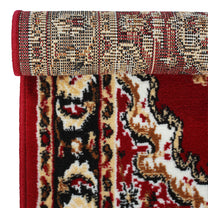 Red Motif Rustico Rug/Carpet with Anti Skid Backing