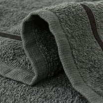 Story@Home 2 Units 100% Cotton Bath Towels - Wine Red and Charcoal Grey