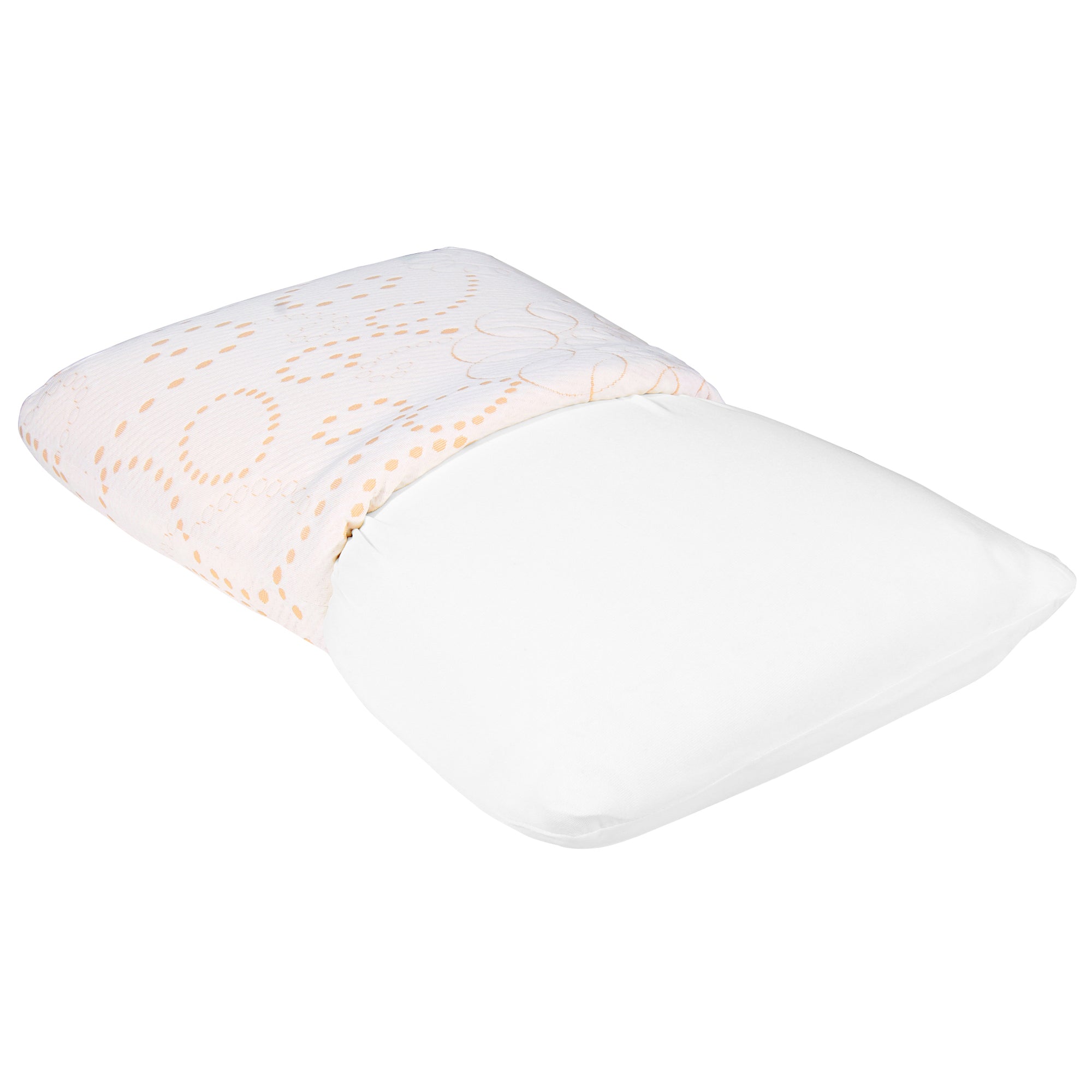 White & Orange Cervical Memory Foam Pillow , 20" X 12.5"