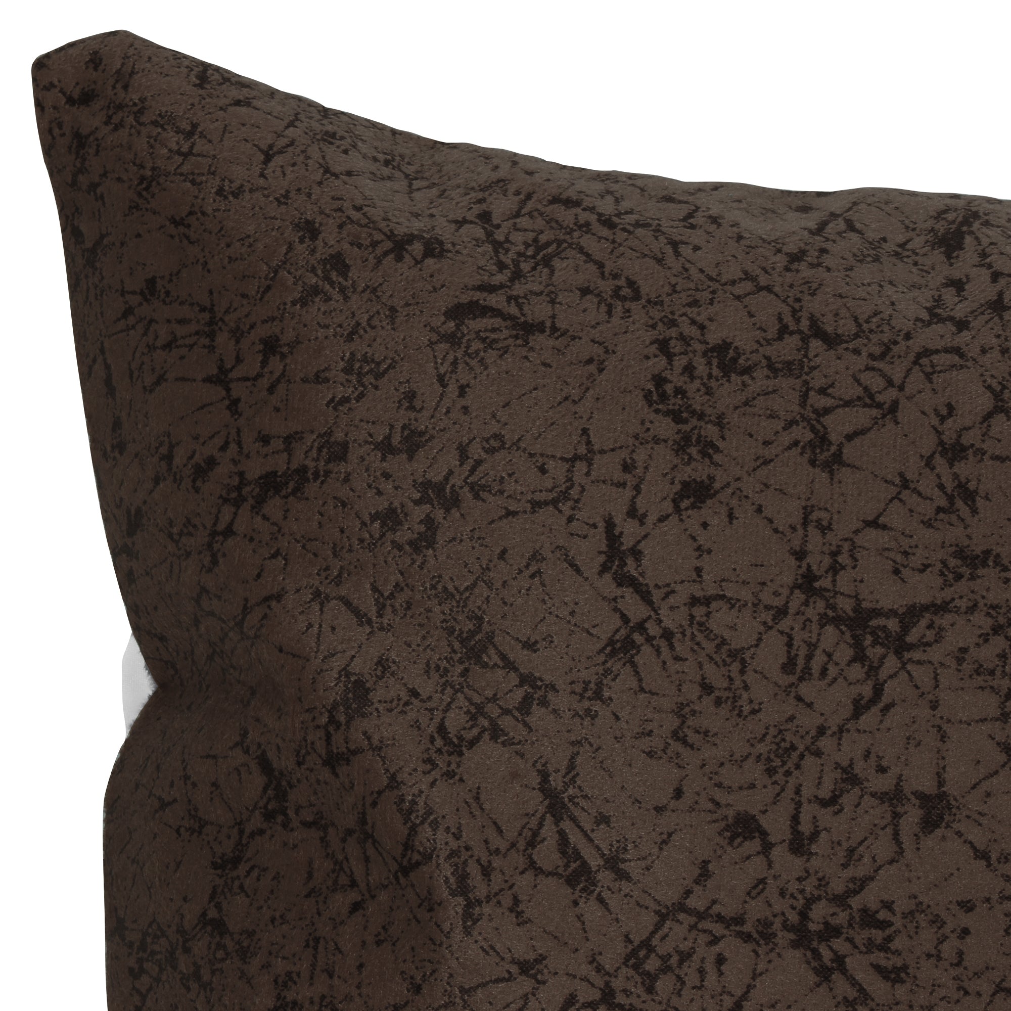 Story@Home Dark Brown Criss Cross Grunge Polyester 6 pcs of Alegra Cushion Covers