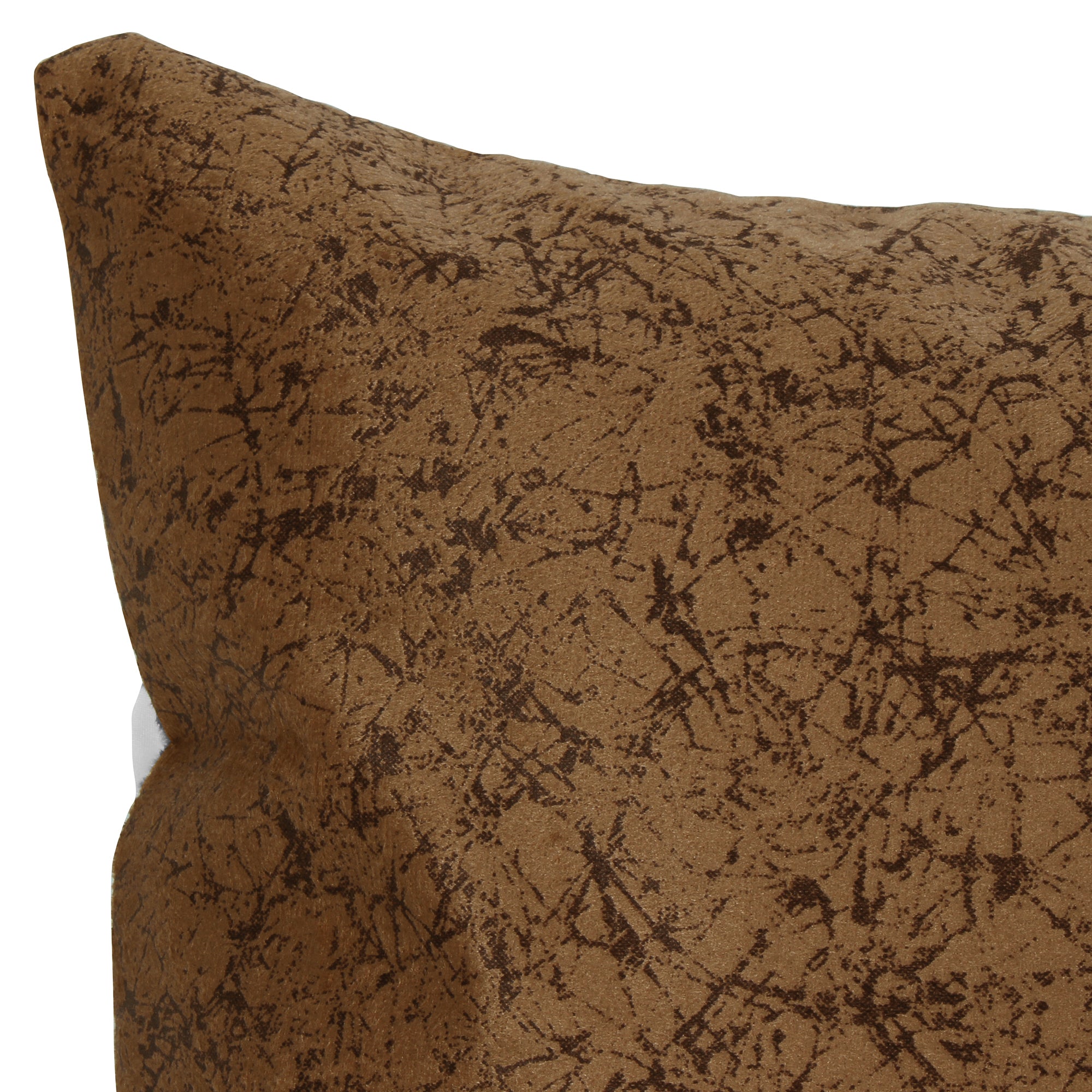 Story@Home Brick Brown Criss Cross Grunge Polyester 6 pcs of Alegra Cushion Covers