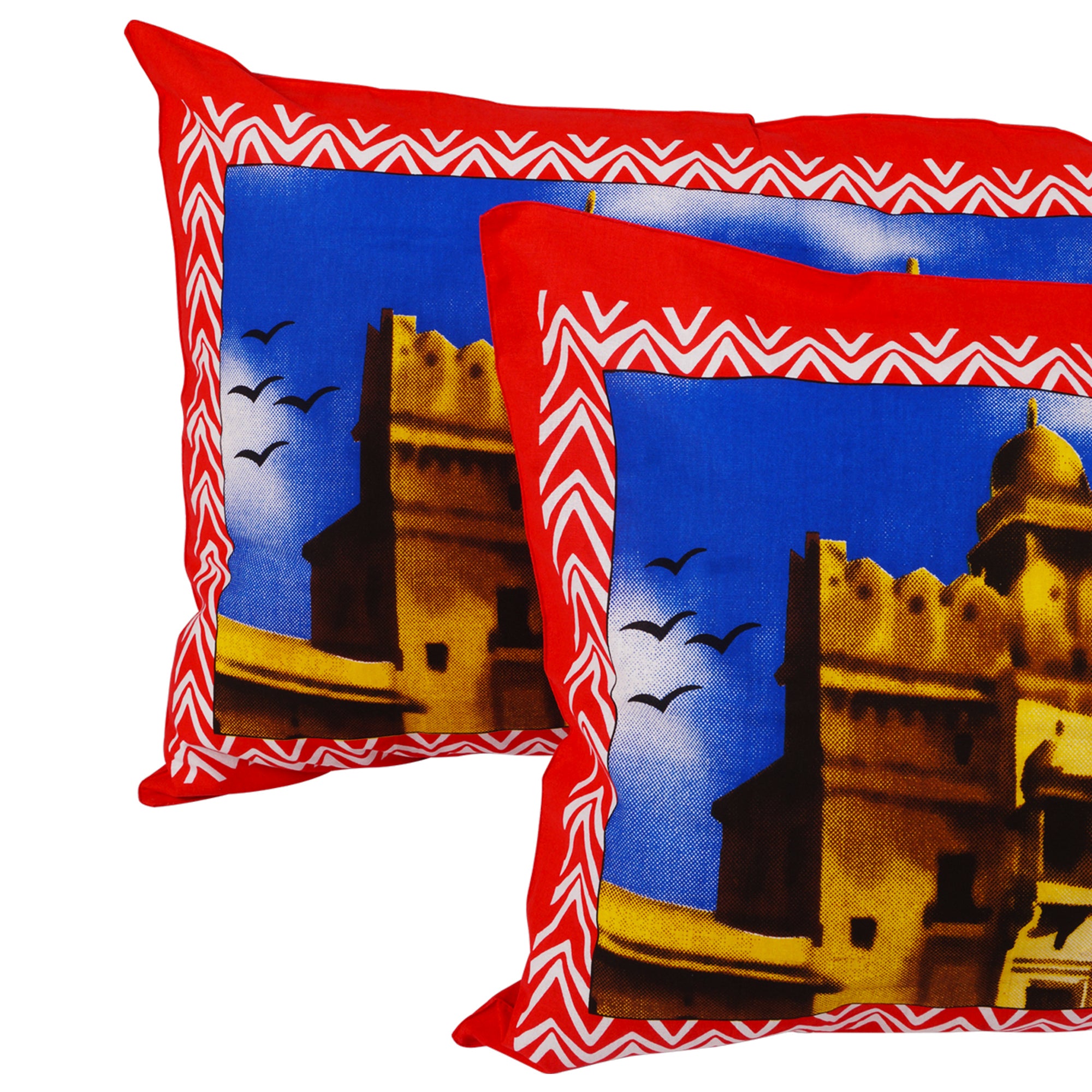 Ventura 152 TC Red Traditional Rajasthani Double Bedsheet