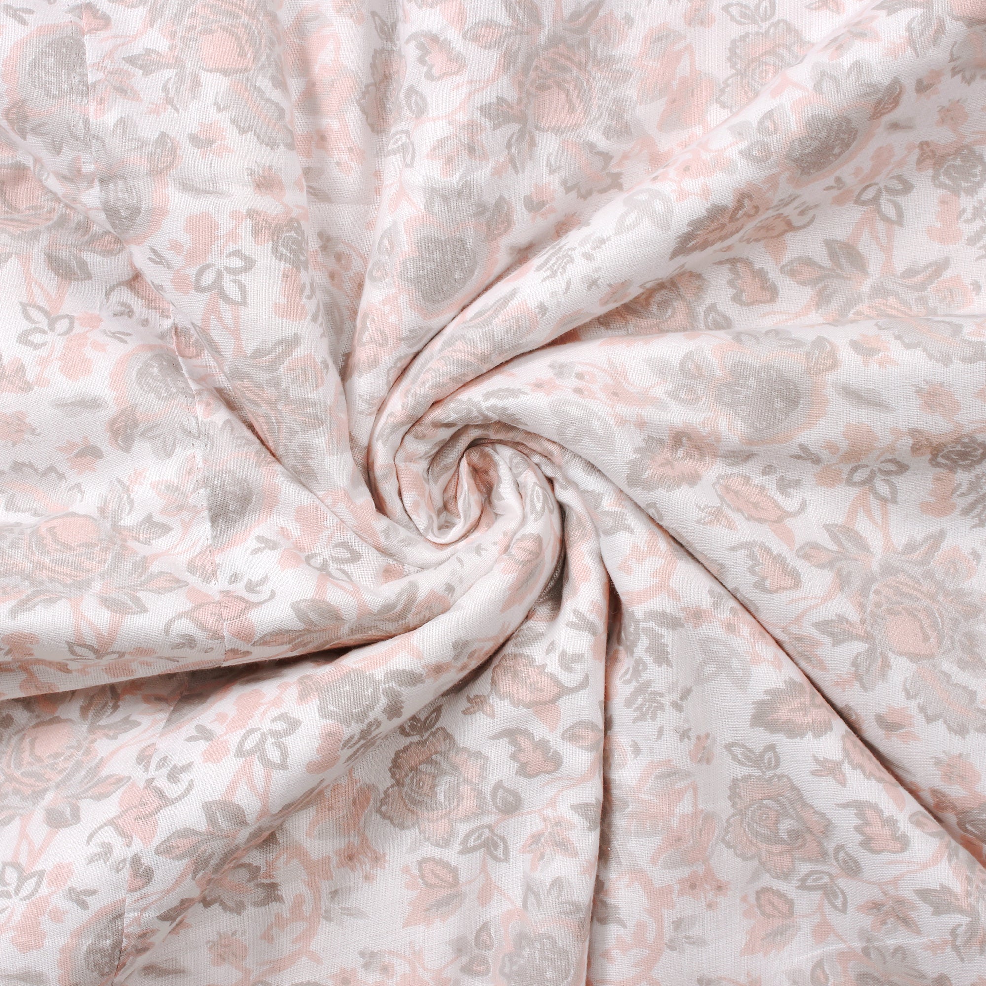 Super Soft Baby Pink & White Floral Reversible Single Size Dohar - Pack of 2