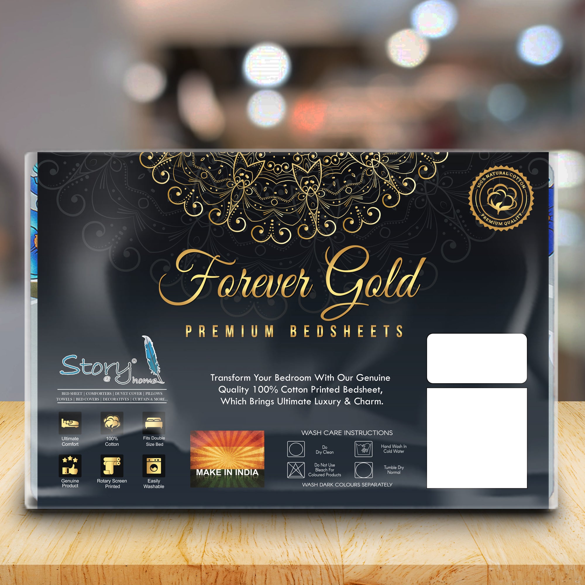 Forever Gold 210 TC Black King Size Bedsheet