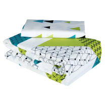 Metro 186 TC 100% Cotton Teal Blue Single Size Bedsheet with 1 Pillow Cover