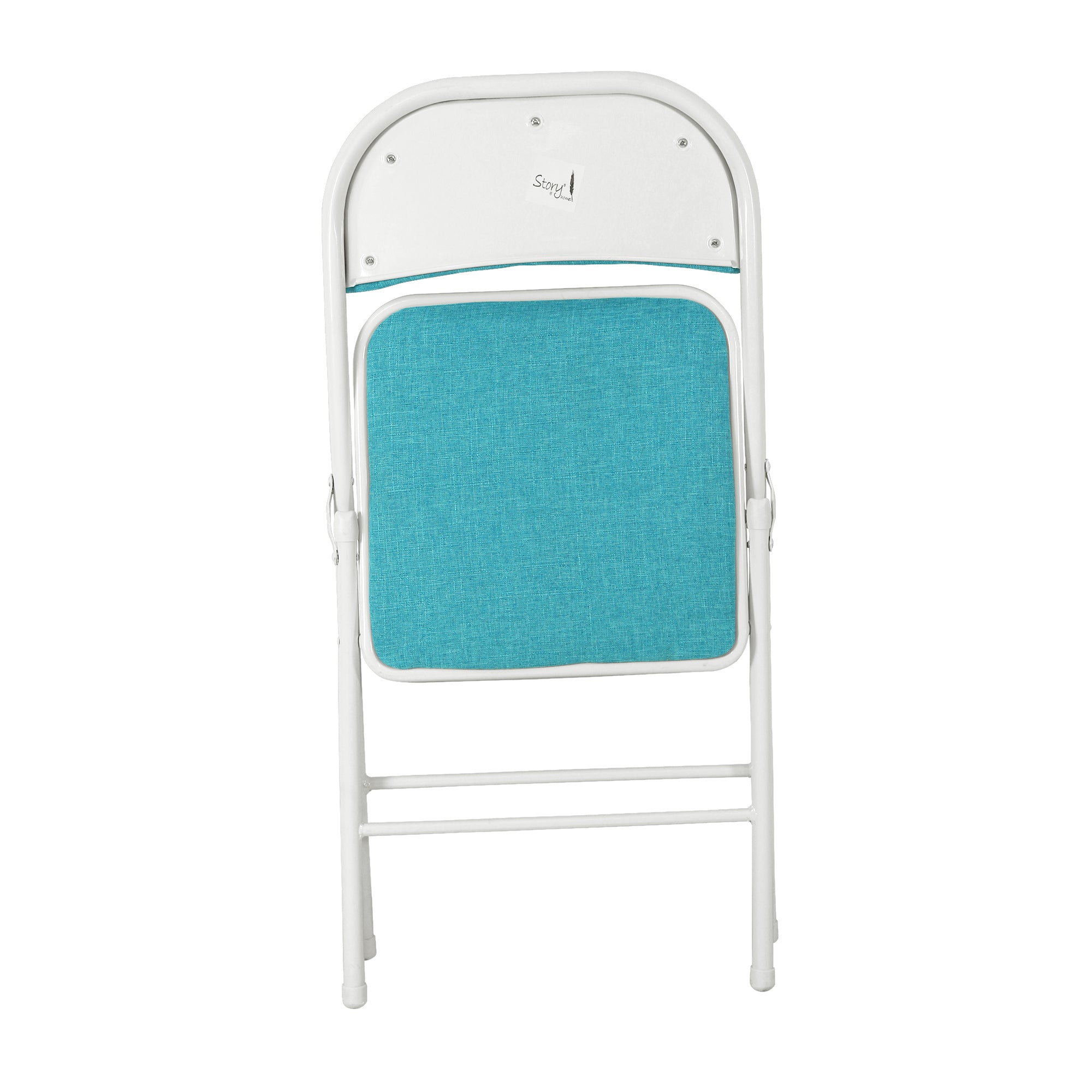 Folding Padded Blue Metal Chair