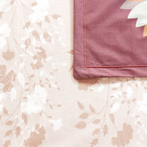 PAVO Tranquil Luxurious Whitish Pink Geometric Pattern Floral King Size Bedsheet