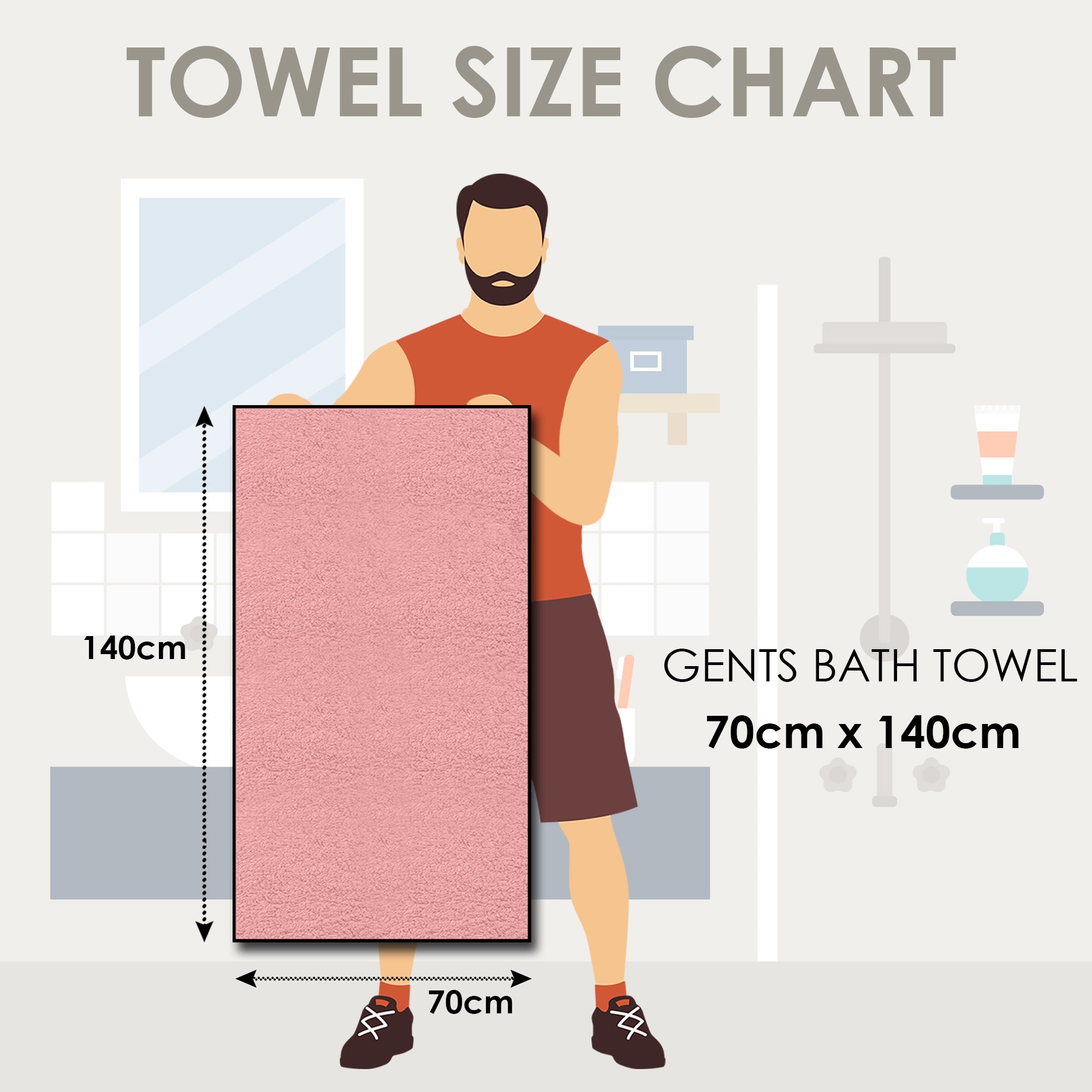 Story@Home 4 Units 100% Cotton Bath Towel - Pink