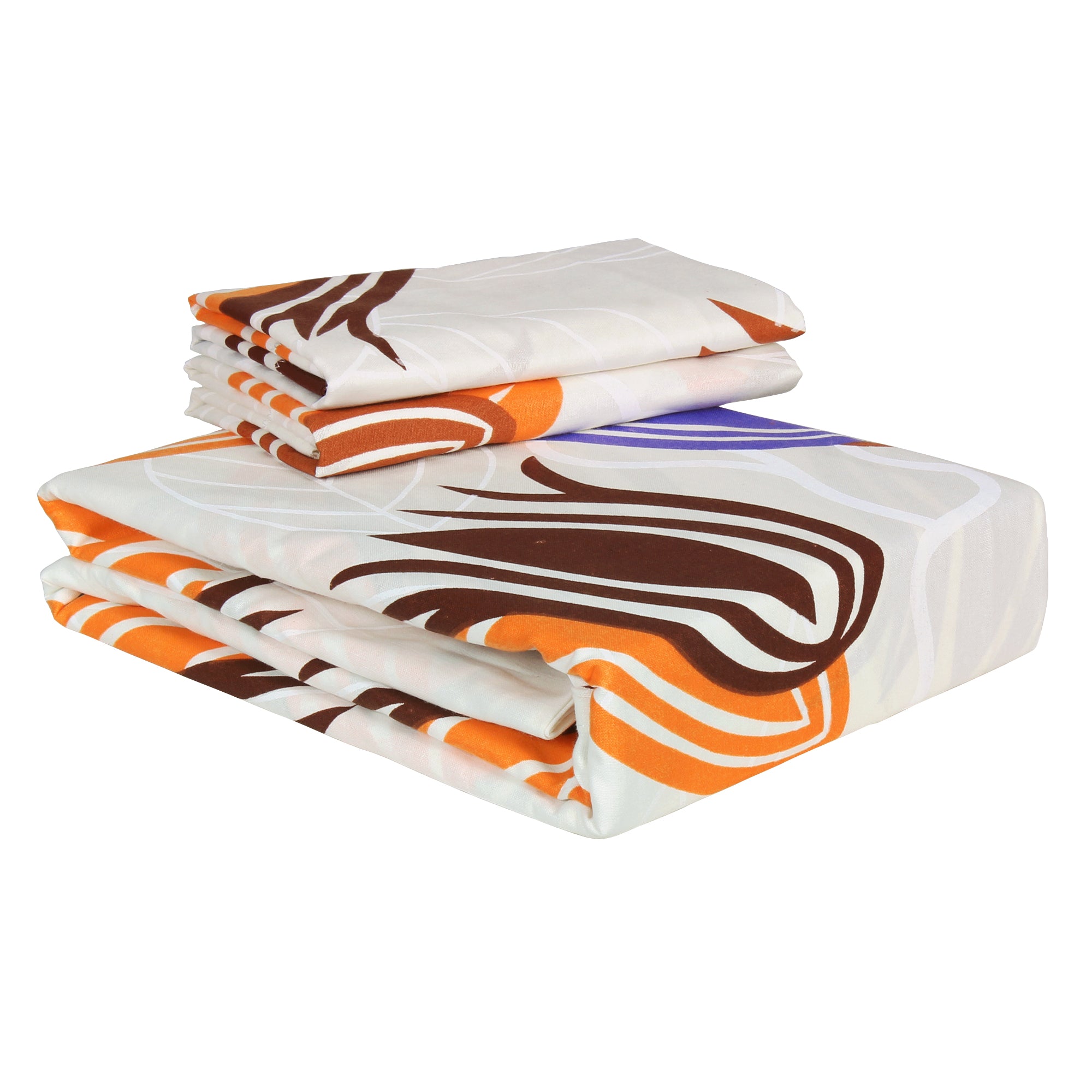 Ventura 152 TC 100% Cotton White Floral Double Bedsheet