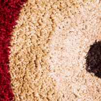 Circle Pattern Maroon Carpet for Living Room & Bedroom