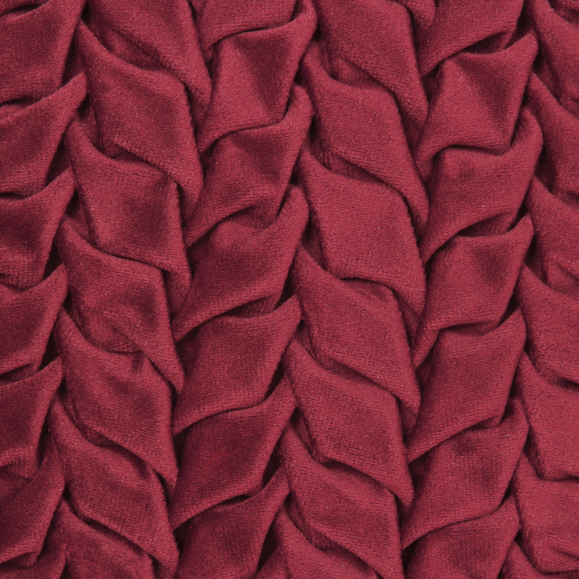 Maroon Smocked Velvet Polyster SPLENDORA CUSHION COVER