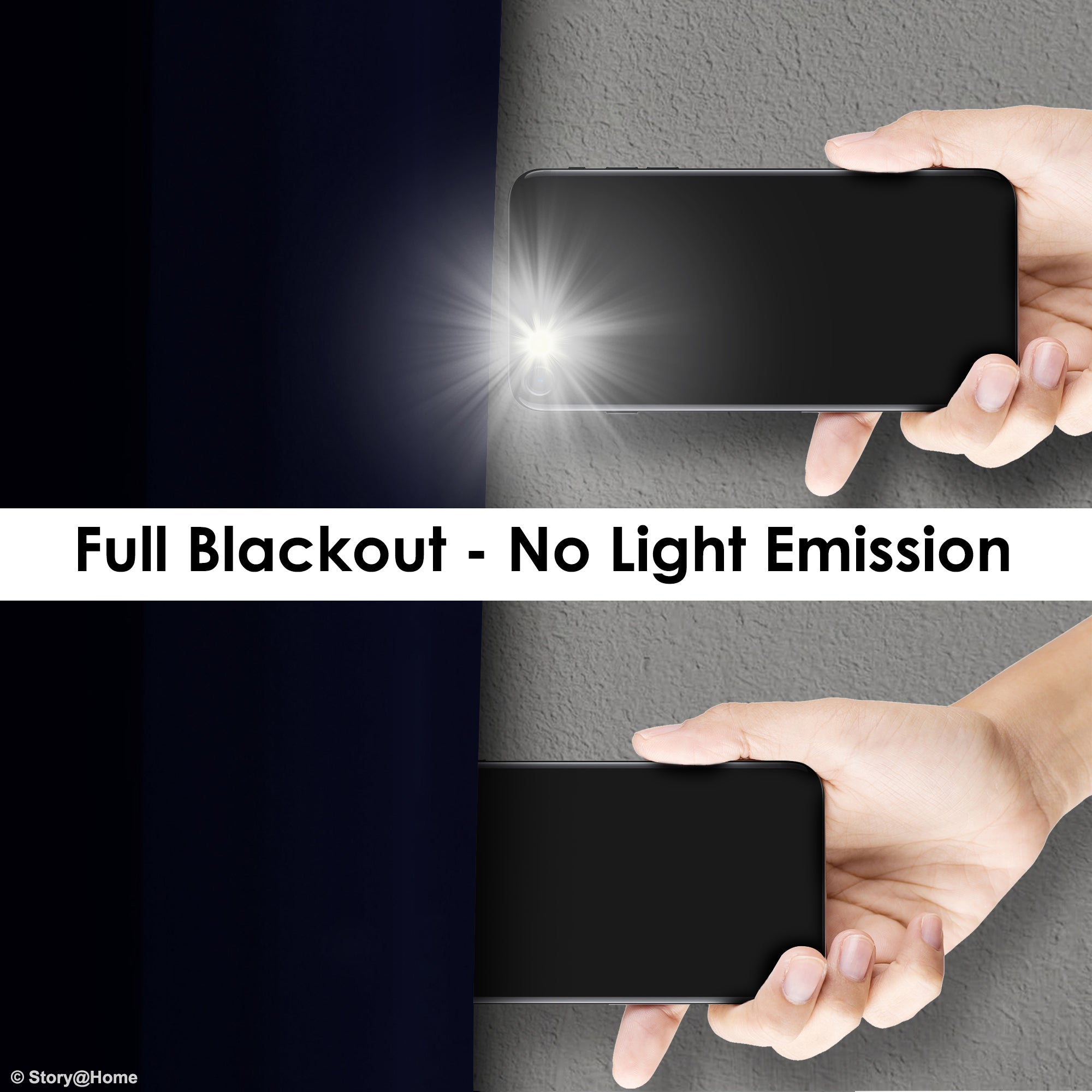 2 Pcs Black Blackout Faux Silk Room Darkening Window/Door/Long Door Curtains