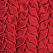 Red Smocked Velvet Polyster SPLENDORA CUSHION COVER