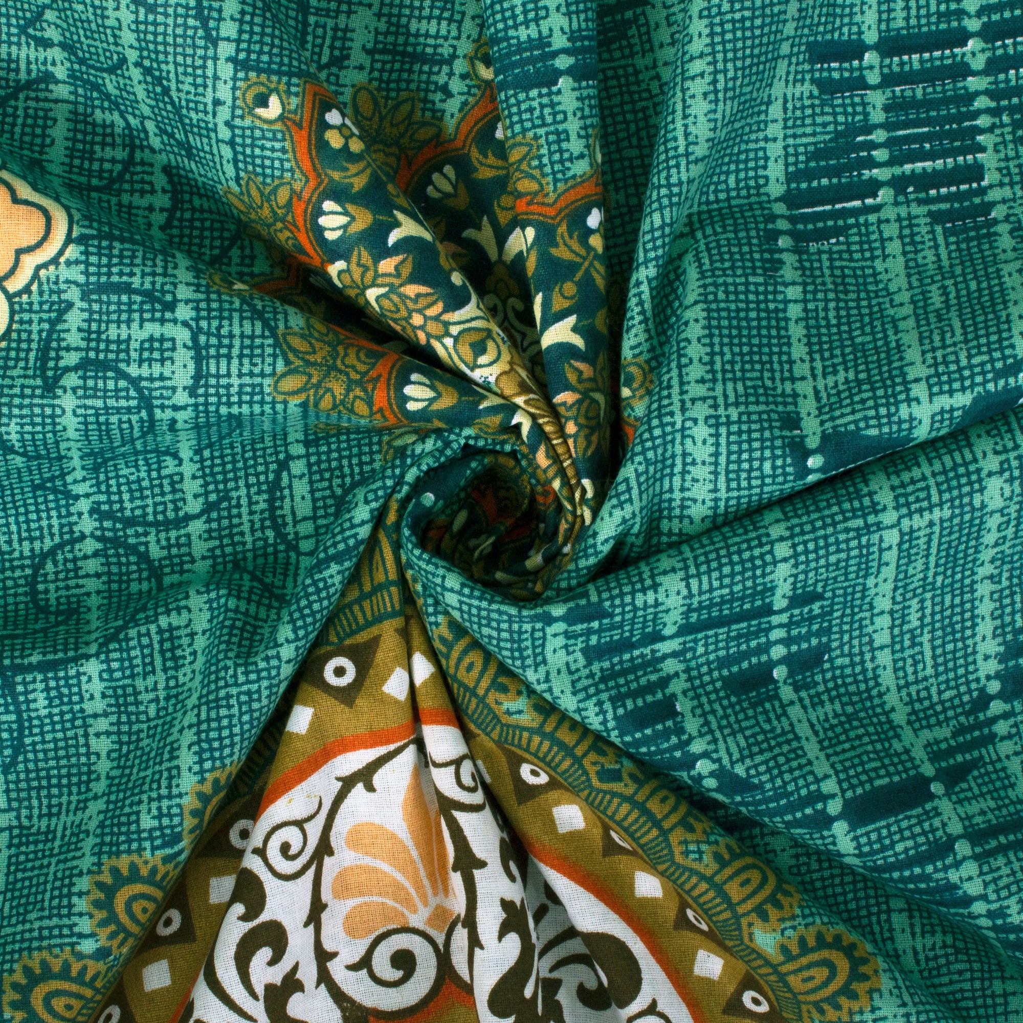 Majestic 152 TC Turquoise Cotton Double Bedsheet