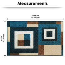 Blue Geometric Rustico Rug/Carpet with Anti Skid Backing