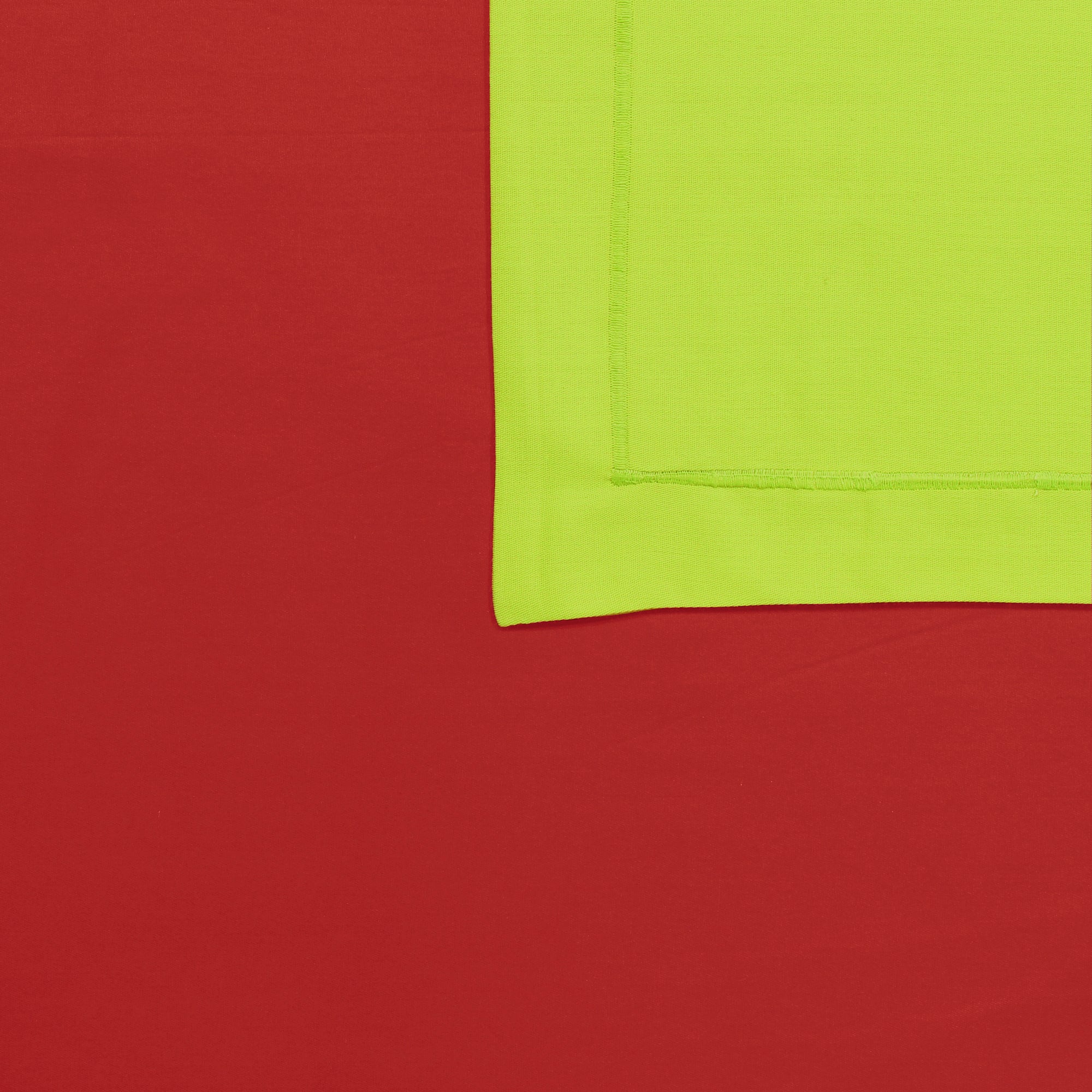 PAVO Tranquil Solid Luxurious King Bedsheet (Red and Neon Green)