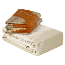 Pure Cotton White & Orange 300 TC Tevel King Size Bedsheet
