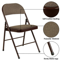 Folding Padded Brown Metal Chair