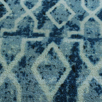 Ethnic Grunge Pattern Blue & White Rustico Rug/Carpet