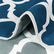 Super Soft Cambric Cotton Blue Grey Abstract - Dohar