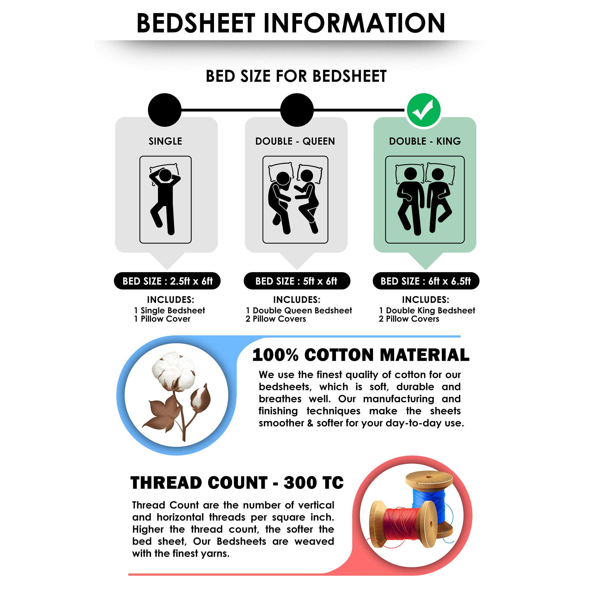 Forever Cotton 300 TC Light Brown King Size Bedsheet