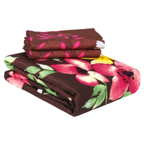 Pure Cotton Brown & Pink Tevel King Size Bedsheet