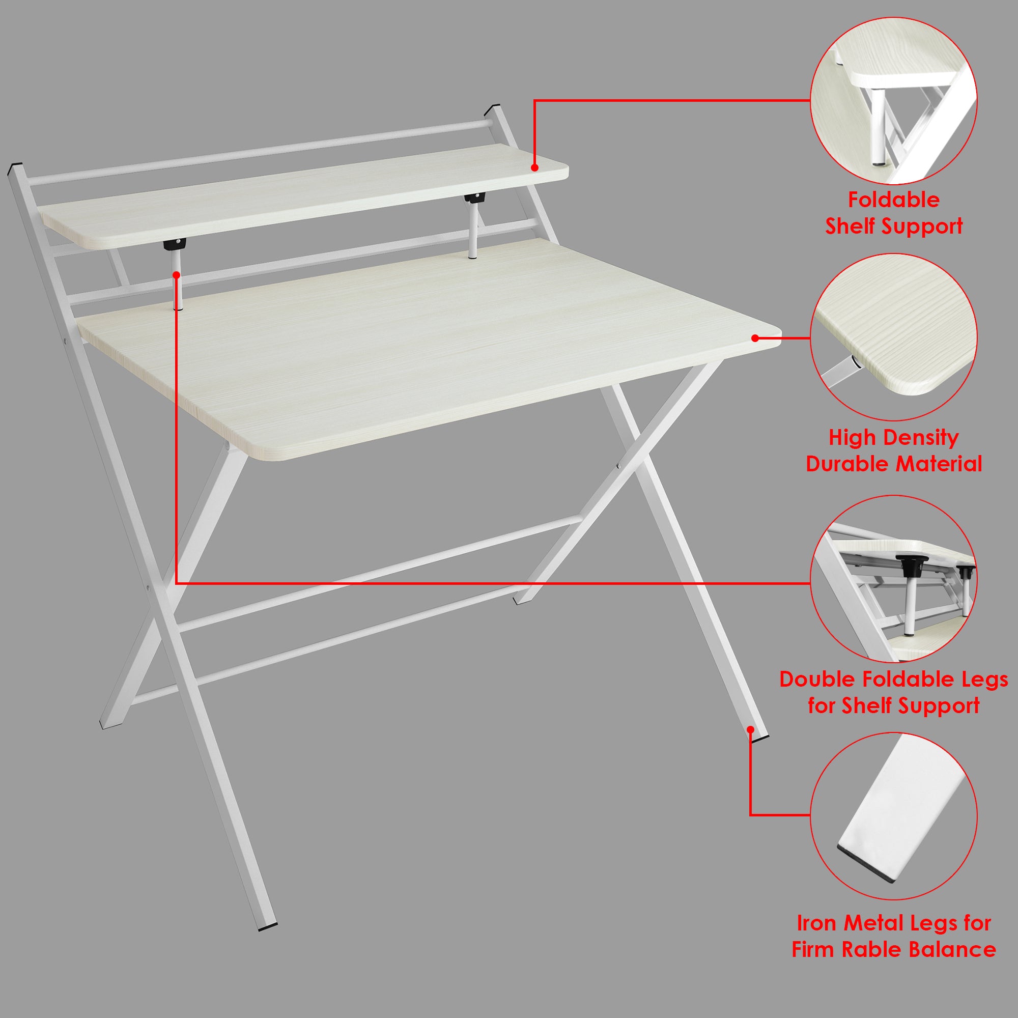 Multipurpose White Foldable Table