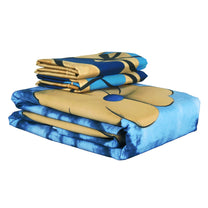 Pure Cotton Blue and Orange 300 TC Tevel King Size Bedsheet