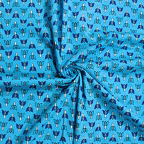 Pandora 152 TC 100 % Cotton Sky Blue Floral Double King Size Bedsheet