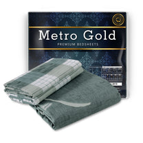 Metro Cotton Double Bedsheets Combo - 186 TC- Grey/Yellow and Grey - Floral