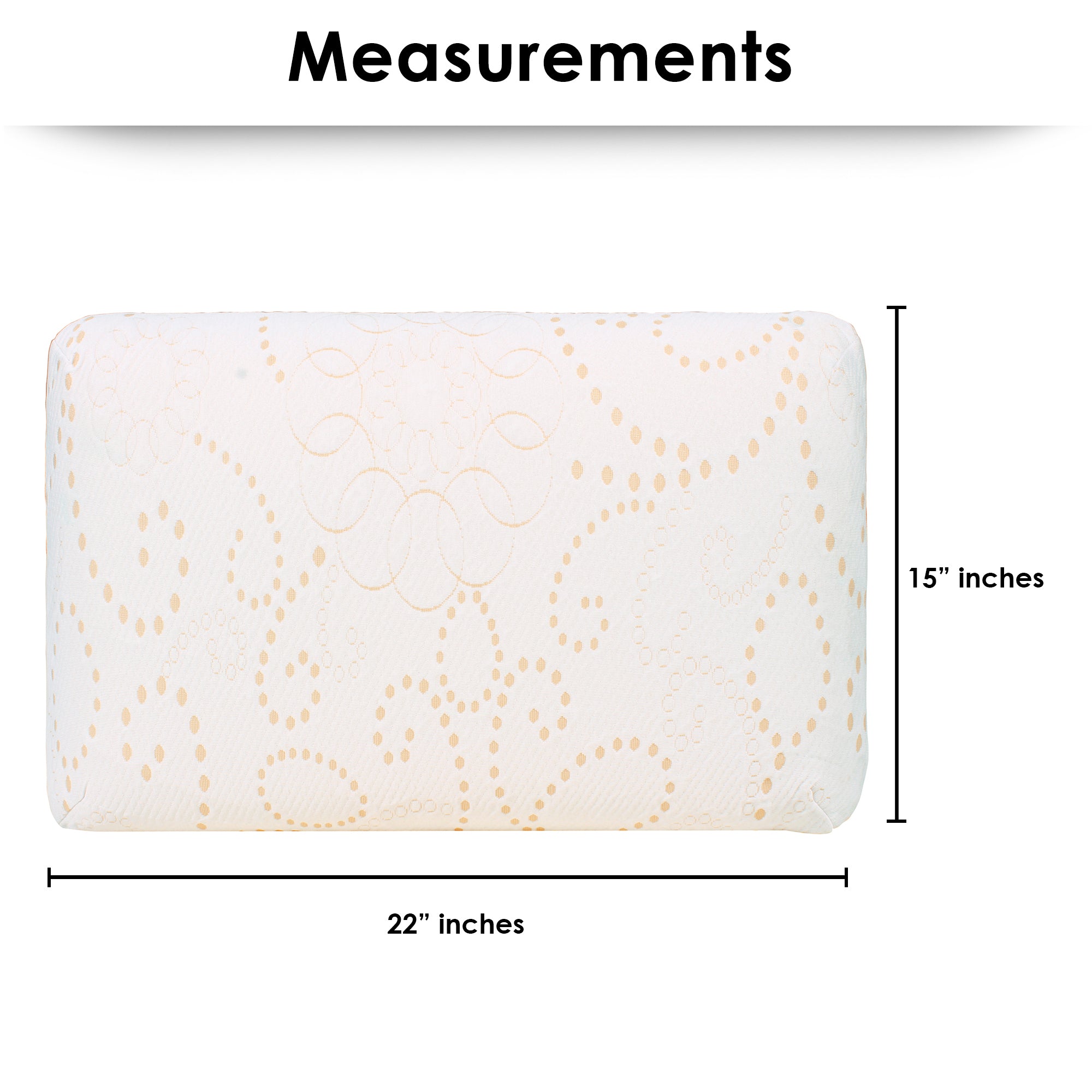 White & Orange Cervical Memory Foam Pillow , 20" X 12.5"