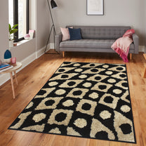 Story@Home Dots Pattern Black 1 PC Carpet