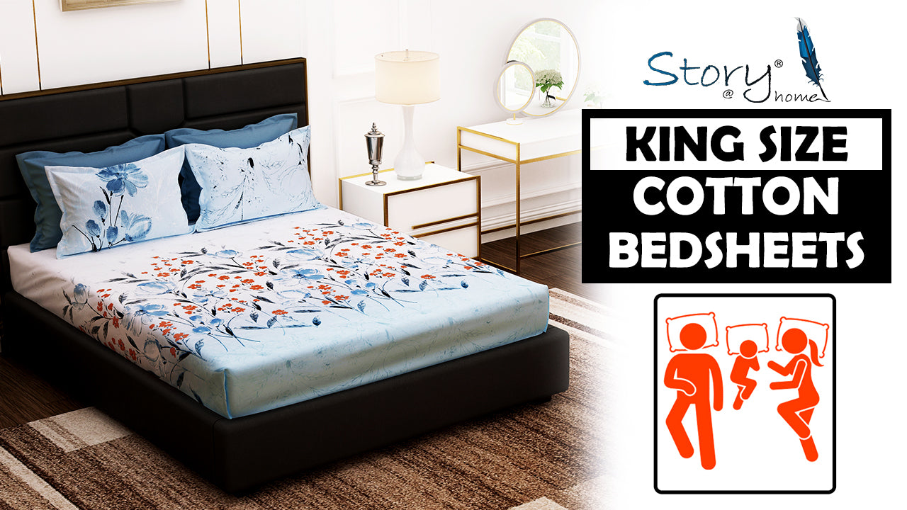 Cotton king size bedsheet story@Home