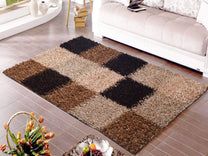 Checkered Pattern Black & White Carpet for Living Room