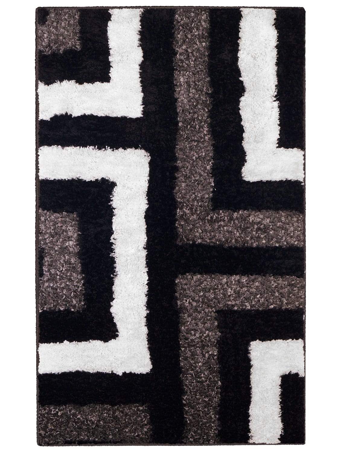 Geometric Pattern Dark Grey Carpet for Living Room & Bedroom