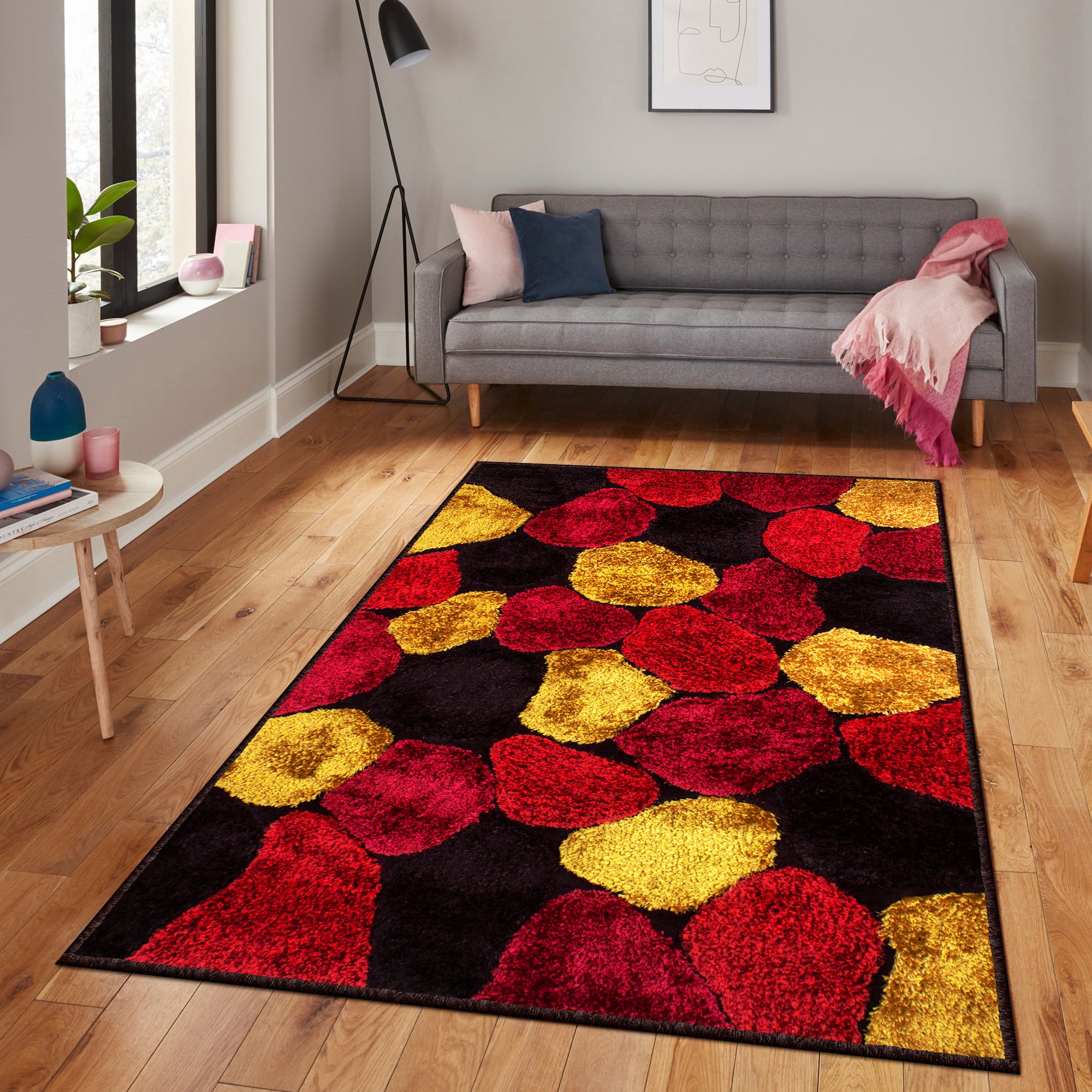 Story@Home Stone Pattern Red 1 PC Carpet