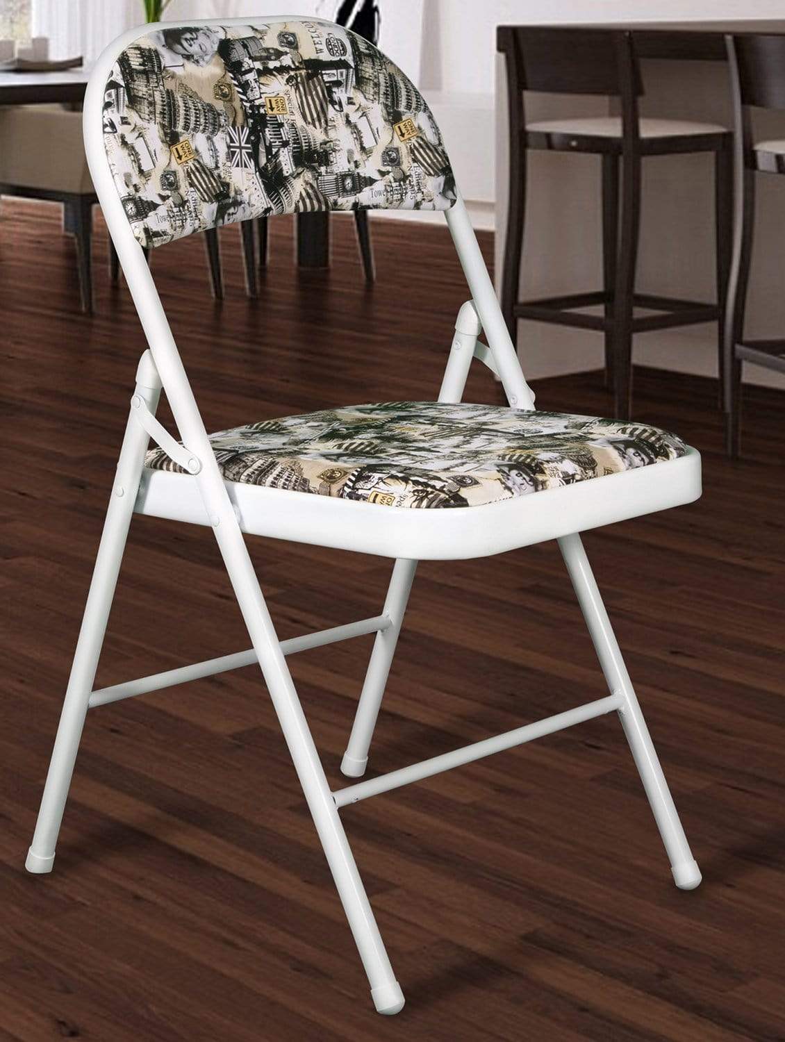 Padded Multicolor Metal Cafe /Kitchen/ Garden and Outdoor Folding Chair