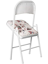 Padded White & Purple Metal Cafe /Kitchen/ Garden and Outdoor Folding Chair