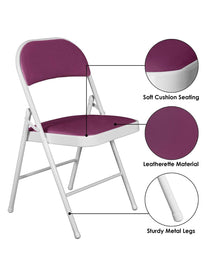 Padded Purple Metal Cafe /Kitchen/ Garden and Outdoor Folding Chair
