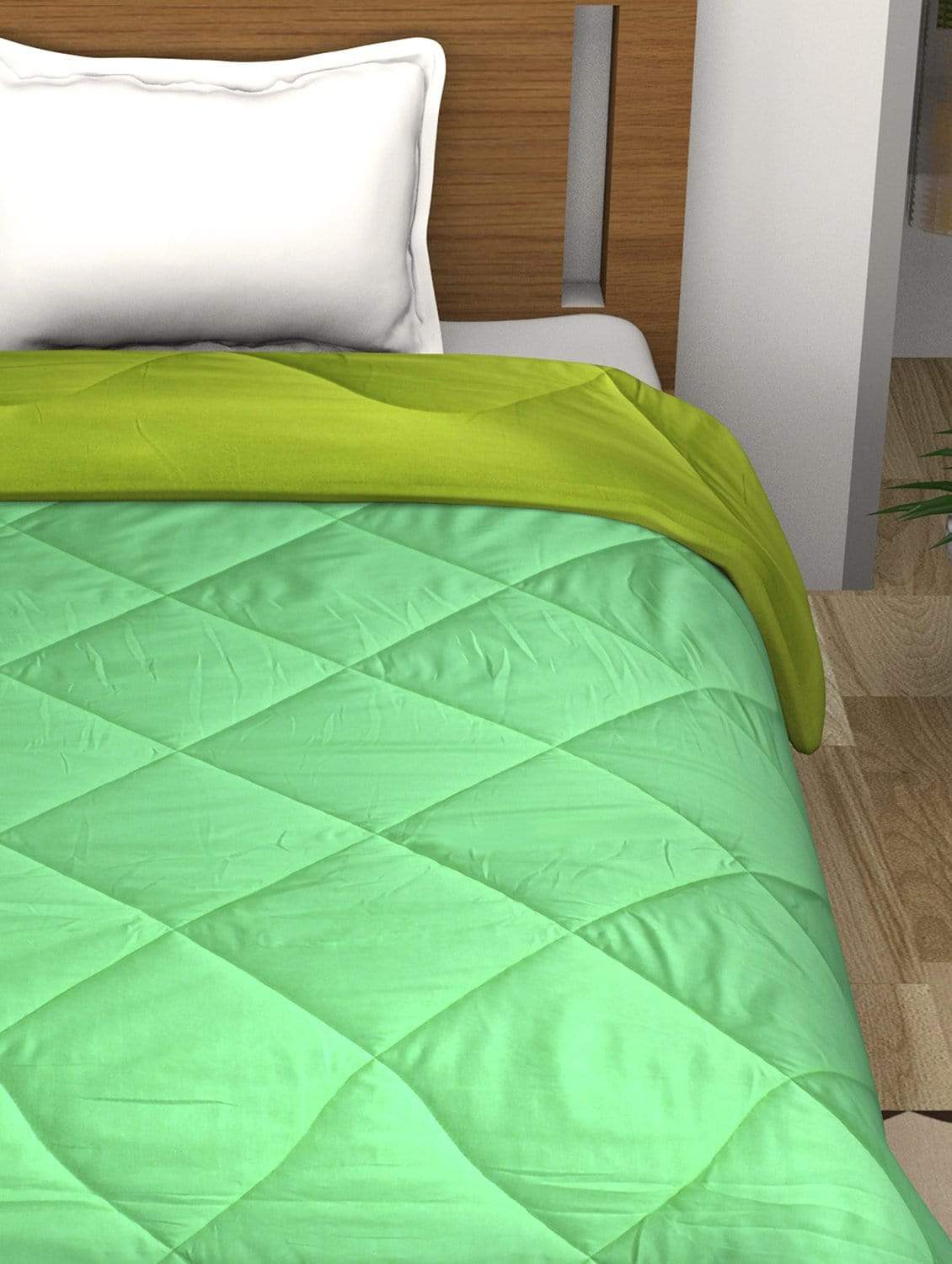 Fusion Soft Green & Yellow Dual Color Comforter Single Size - 150 cm X 225 cm