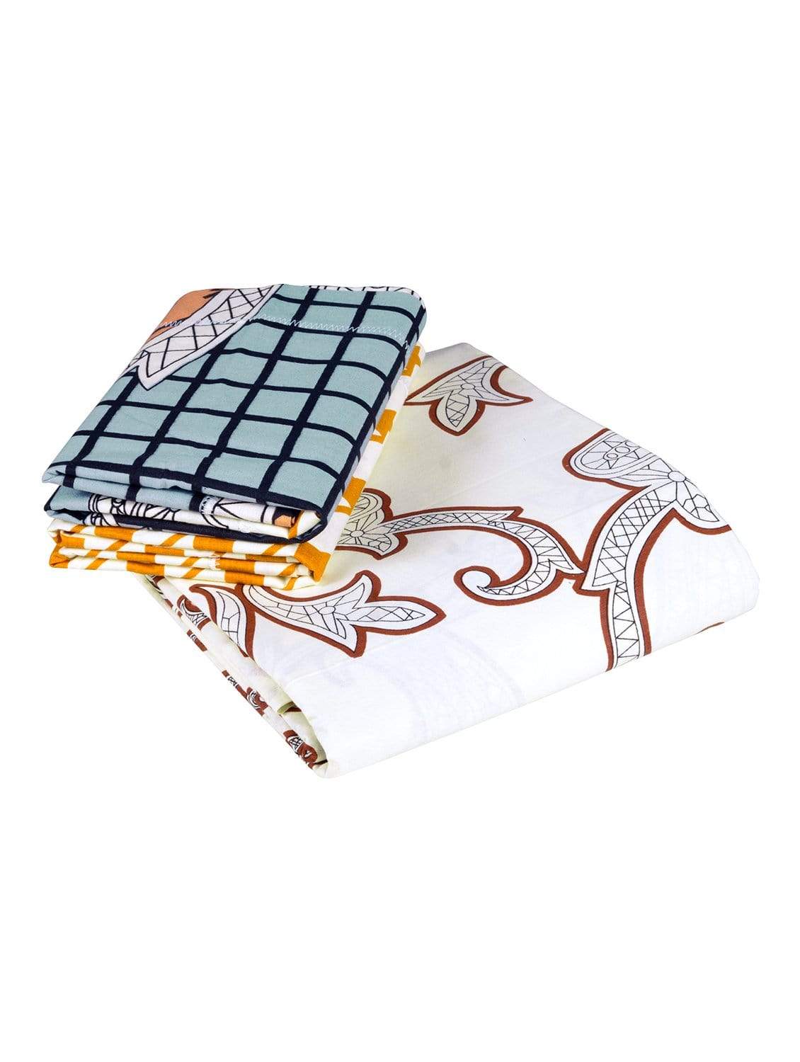 Metro 186 TC Cotton Cream Double Bedsheet with Pillow Covers