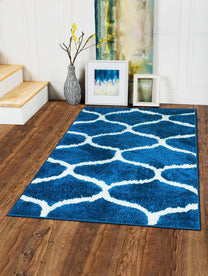 Abstract Pattern Blue Carpet for Living Room & Bedroom